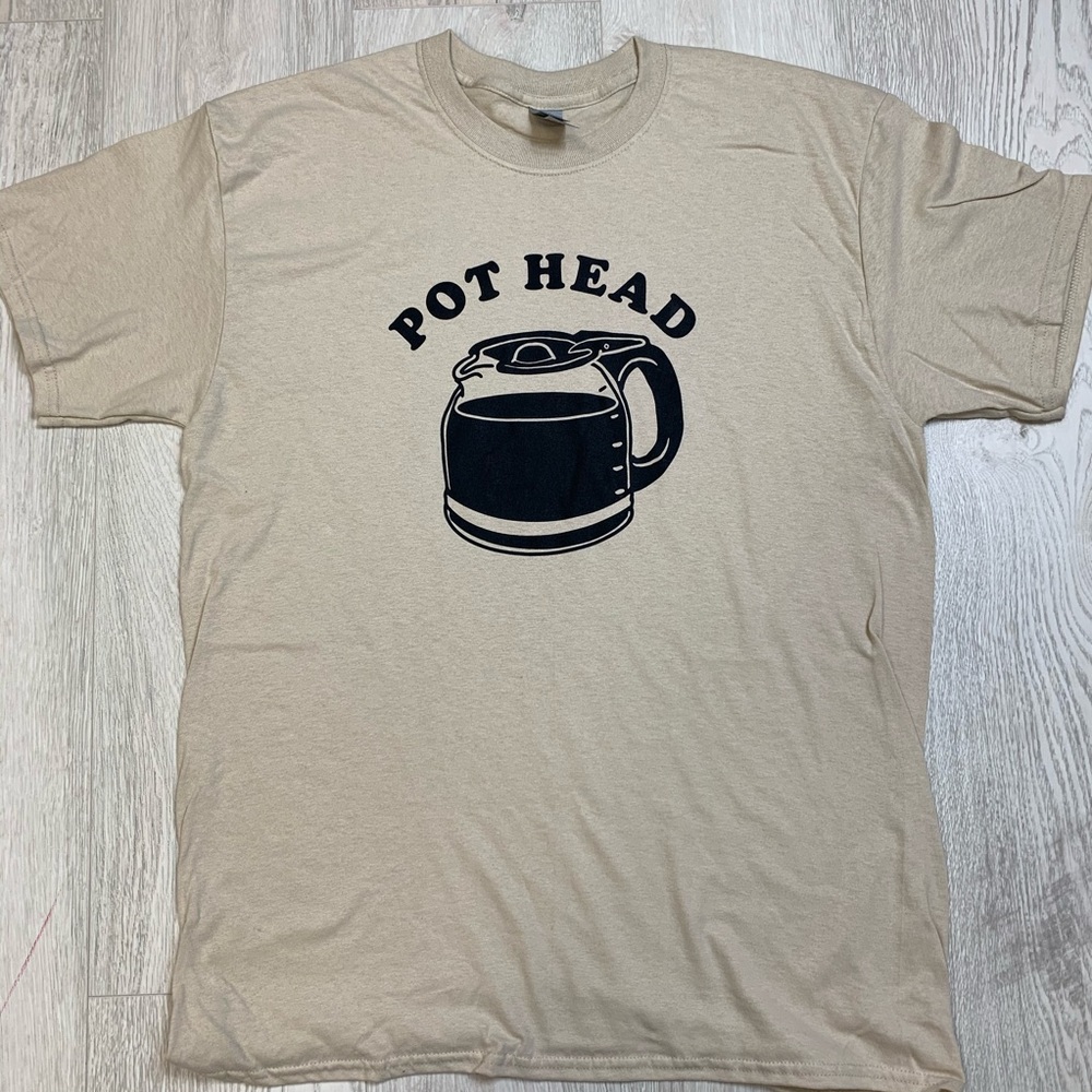 2/$25 Pot Head Graphic T Shirt Coffee Lover New - Picture 3 of 4